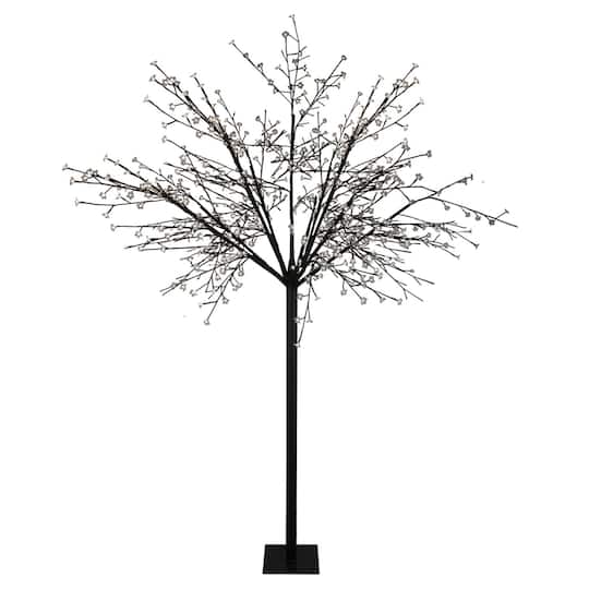 8ft Multifunction LED Lighted Cherry Blossom Tree With Pure White Lights